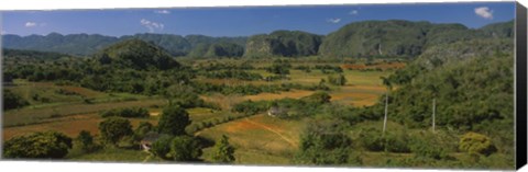 Framed High angle view of a landscape, Valle De Vinales, Pinar Del Rio, Cuba Print