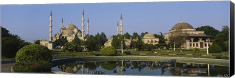 Framed Garden in front of a mosque, Blue Mosque, Istanbul, Turkey Print