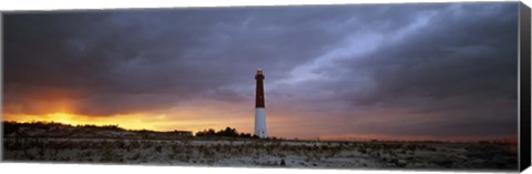 Framed Sunset, Barnegat Lighthouse State Park, New Jersey, USA Print