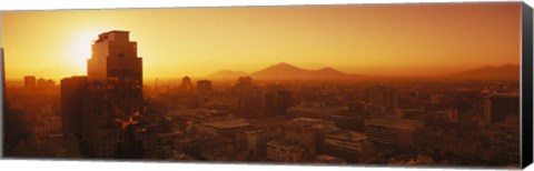 Framed Downtown, Cityscape, Santiago, Chile Print