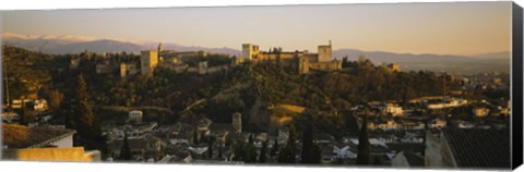 Framed High angle view of a city, Alhambra, Granada, Spain Print