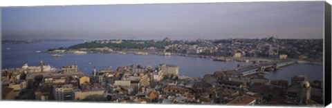 Framed Istanbul shoreline, Turkey Print