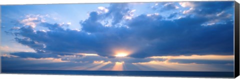 Framed Sunset, Clouds, Gulf Of Mexico, Florida, USA Print