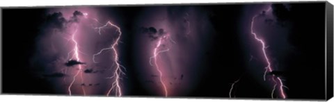 Framed LightningThunderstorm at night Print