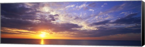 Framed Sunset, Water, Ocean, Caribbean Island, Grand Cayman Island Print