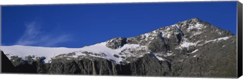 Framed Low angle view of snow on a mountain, Darran Mountains, Fiordland National Park, South Island New Zealand, New Zealand Print