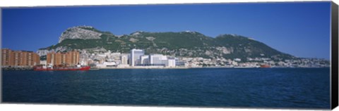 Framed Buildings at the waterfront, Rock of Gibraltar, Gibraltar Print