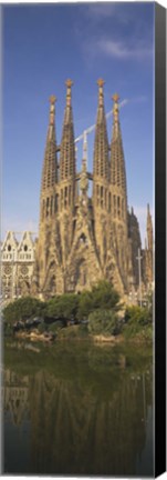 Framed Low Angle View Of A Cathedral, Sagrada Familia, Barcelona, Spain Print
