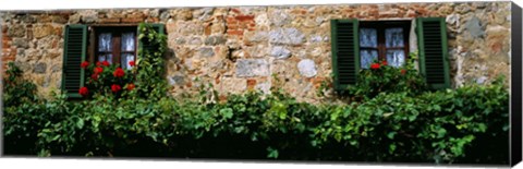 Framed Windows, Monteriggioni, Tuscany, Italy Print