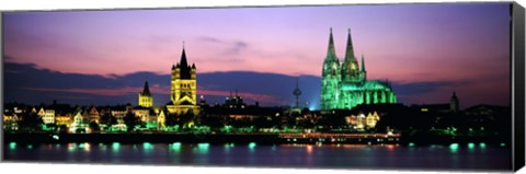 Framed Cityscape At Dusk, Cologne, Germany Print