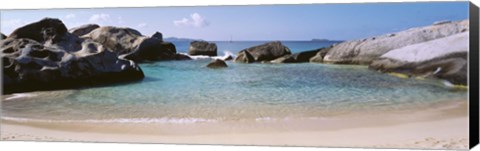 Framed British Virgin Islands, Virgin Gorda, The Baths, Rock formation in the sea Print