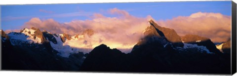 Framed Darren Mtns Fiordland National Park New Zealand Print