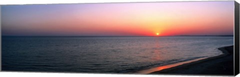 Framed Pink Sunet Over the Seascape, The Algarve Portugal Print