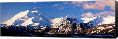 Framed Mountain covered with snow, Alaska Range, Denali National Park, Alaska, USA Print