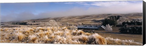 Framed Barn in a field, Morven Hills Station, Otago, New Zealand Print