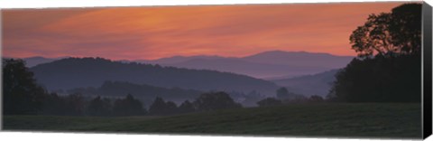 Framed Fog over hills, Caledonia County, Vermont, New England, USA Print