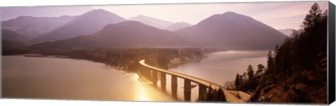 Framed Bridge Over Sylvenstein Lake, Bavaria, Germany Print