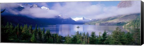 Framed St Mary Lake, Glacier National Park, Montana, USA Print