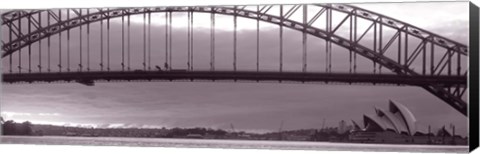 Framed Harbor Bridge, Pacific Ocean, Sydney, Australia Print