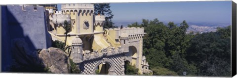 Framed High section view of a building, Pena Palace, Palacio Nacional De Sintra, Portugal Print