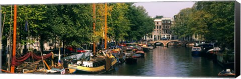 Framed View of a Canal, Netherlands, Amsterdam Print