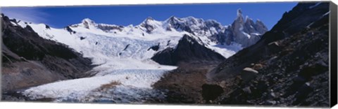 Framed Glacier on a mountain range, Argentine Glaciers National Park, Patagonia, Argentina Print