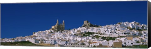 Framed Low angle view of a town, Olvera, One of the White Villages of Andalucia, Cadiz Province, Spain Print