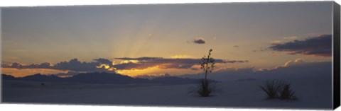 Framed Clouds over a desert at sunset, White Sands National Monument, New Mexico, USA Print