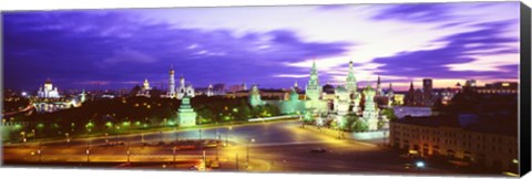 Framed Russia, Moscow, Red Square at night Print