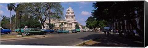 Framed Building along a road, Capitolio, Havana, Cuba Print