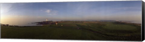 Framed Golf course with a lighthouse in the background, Turnberry, South Ayrshire, Scotland Print