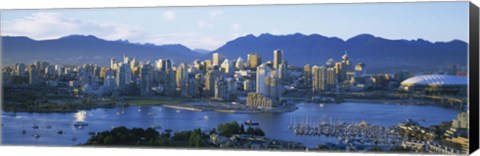Framed Skyscrapers at the waterfront, Vancouver, British Columbia, Canada Print