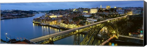 Framed Bridge across a river, Dom Luis I Bridge, Oporto, Portugal Print