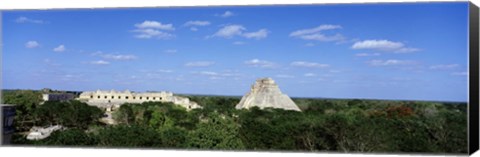 Framed Pyramid Of The Magician Uxmal, Yucatan Peninsula, Mexico Print