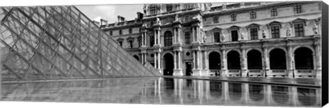 Framed Pyramid in front of an art museum, Musee Du Louvre, Paris, France Print