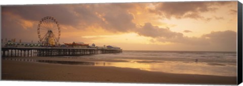 Framed Ferris wheel near a pier, Central Pier, Blackpool, Lancashire, England Print