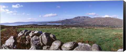 Framed UK, Ireland, Beara Peninsula, Rocks in front of Caha Mountains Print