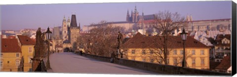 Framed View Of Houses Along The Charles Bridge, Prague, Czech Republic Print