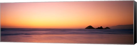 Framed Sunset over the ocean, Pacific Ocean, California, USA Print