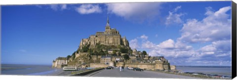 Framed Road leading towards a church, Le Mont Saint Michel, Normandy, France Print