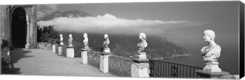 Framed Marble busts along a walkway, Ravello, Amalfi Coast, Salerno, Campania, Italy Print