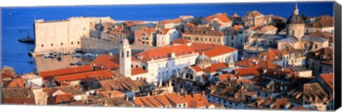 Framed Aerial View, Old Town, Dubrovnik, Croatia Print