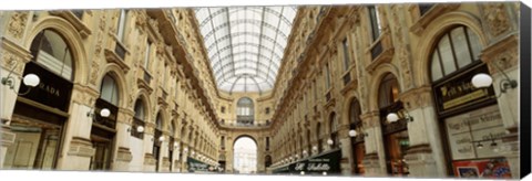 Framed Interiors of a hotel, Galleria Vittorio Emanuele II, Milan, Italy Print