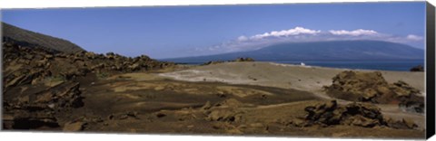 Framed Landscape with ocean in the background, Isabela Island, Galapagos Islands, Ecuador Print