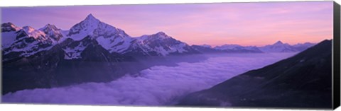 Framed Switzerland, Swiss Alps, Aerial view of clouds over mountains Print