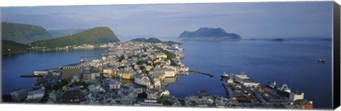 Framed High angle view of a town, Alesund, More og Romsdall, Norway Print