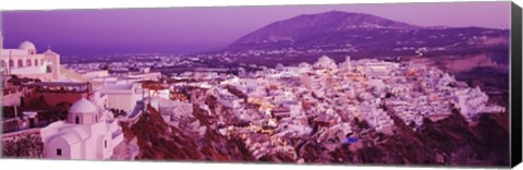 Framed Fira at dusk, Santorini, Greece Print