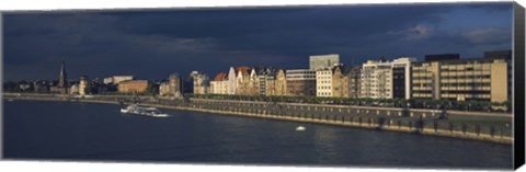 Framed Buildings at the waterfront, Rhine River, Dusseldorf, Germany Print