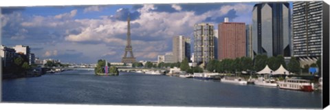 Framed Buildings at the riverbank, Seine River, Paris, France Print