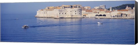 Framed Two boats in the sea, Dubrovnik, Croatia Print